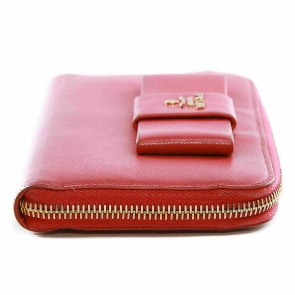 Prada Saffiano pink leather ribbon zip around wallet - Picture 6 of 8